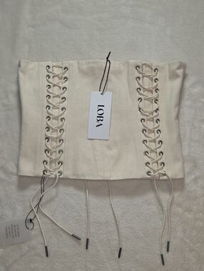 LOBA Madonna Corset Top Ivory Size Medium NWT